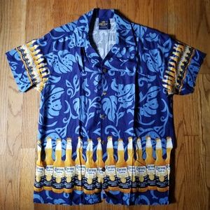 Corona Hawaiian Tropical Shirt Size Med